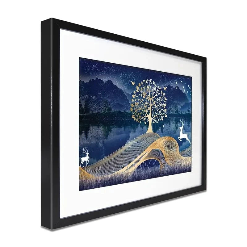 Deer In The Night Framed Art Print Deer In The Night Framed Art Print wall art product mosamem adv / Shutterstock
