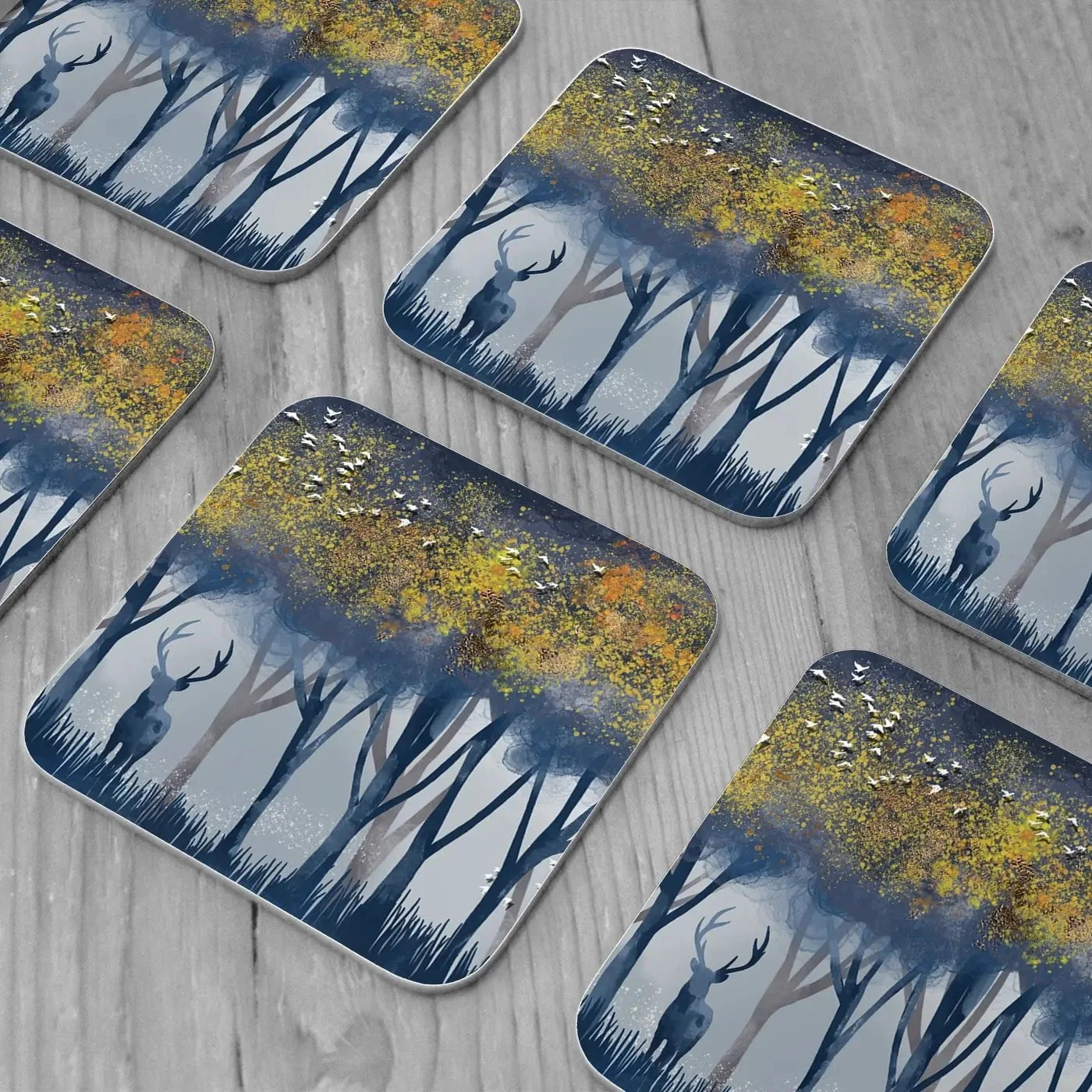 Deer In The Woods Coaster Set Deer In The Woods Coaster Set wall art product Independent