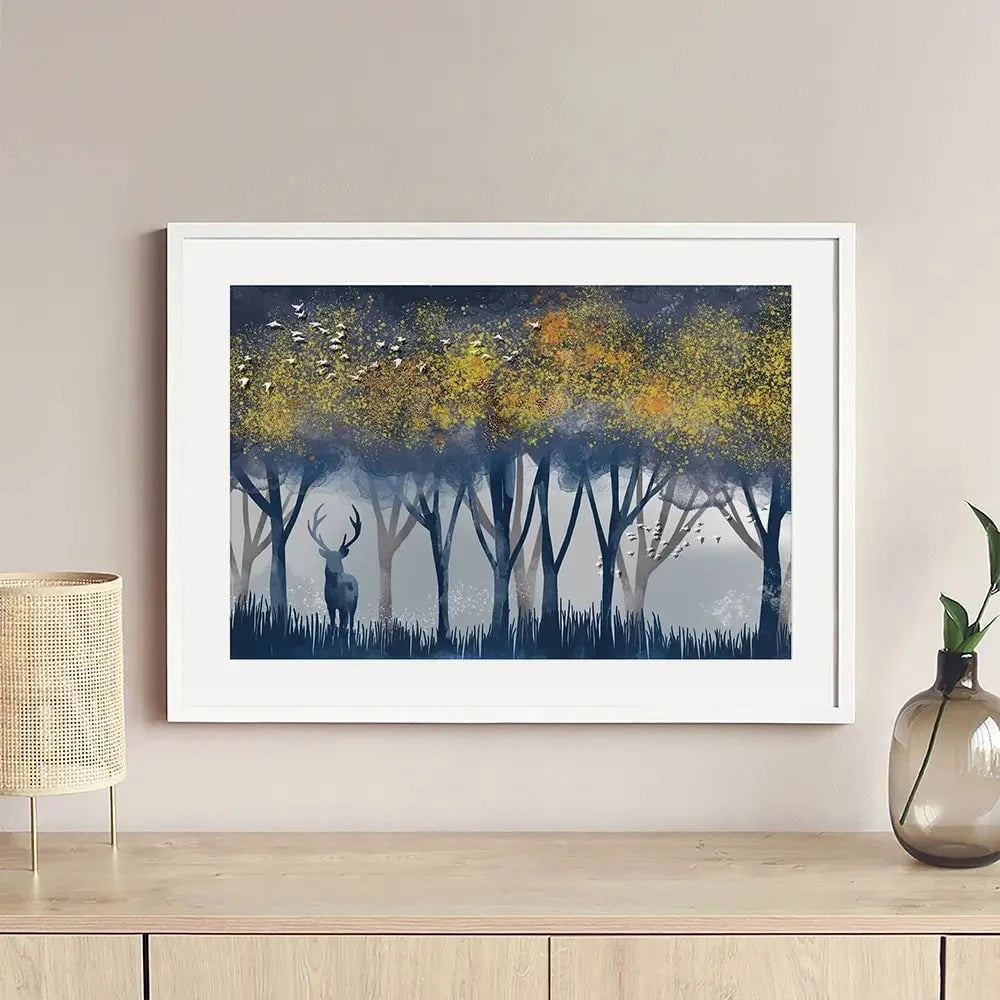 Deer In The Woods Framed Art Print Deer In The Woods Framed Art Print wall art product Independent