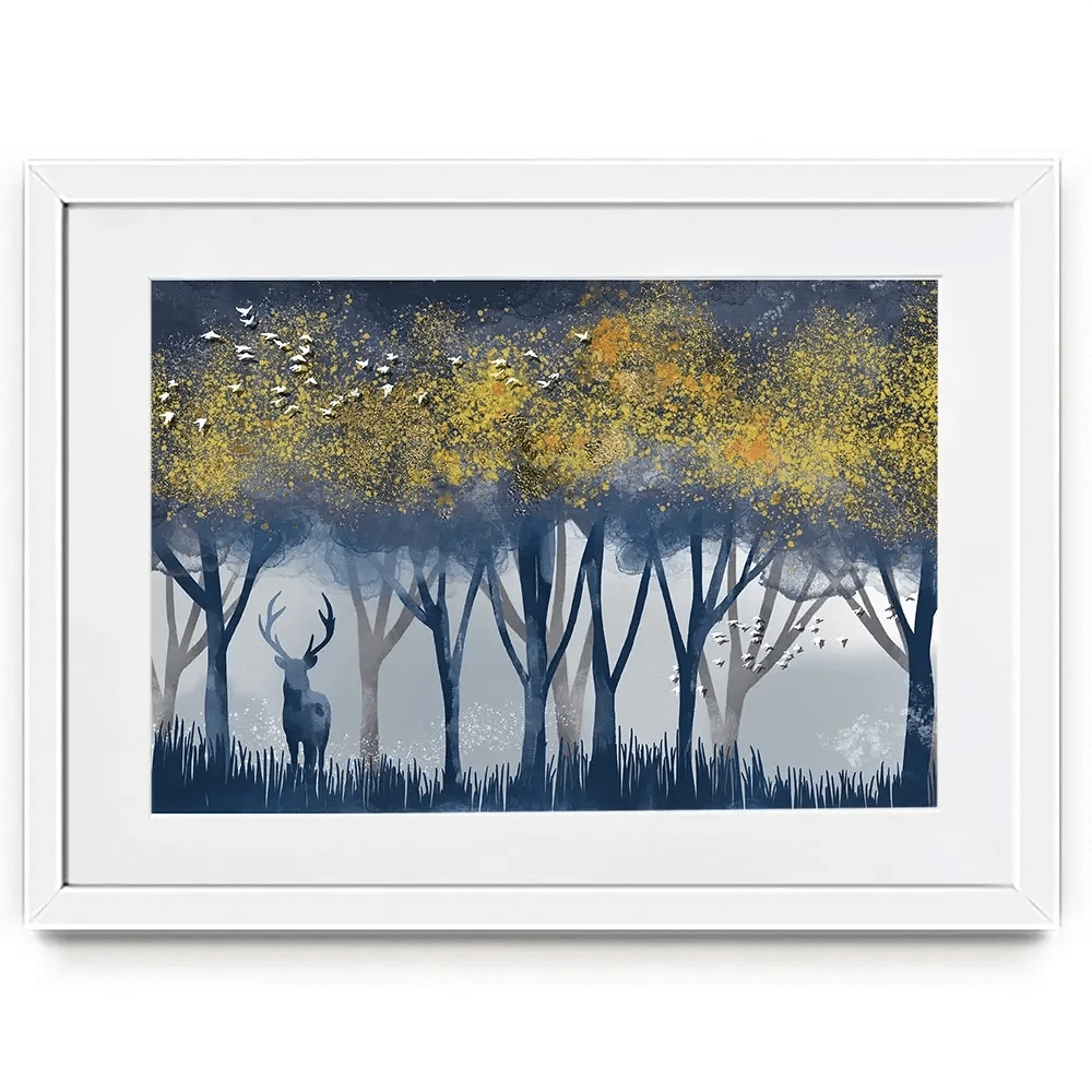 Deer In The Woods Framed Art Print Deer In The Woods Framed Art Print wall art product Independent