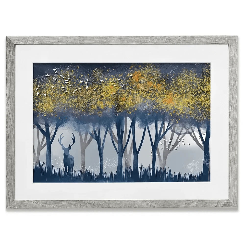 Deer In The Woods Framed Art Print Deer In The Woods Framed Art Print wall art product Independent