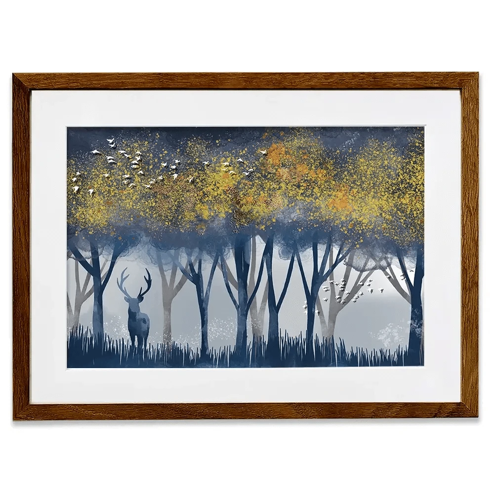 Deer In The Woods Framed Art Print Deer In The Woods Framed Art Print wall art product Independent