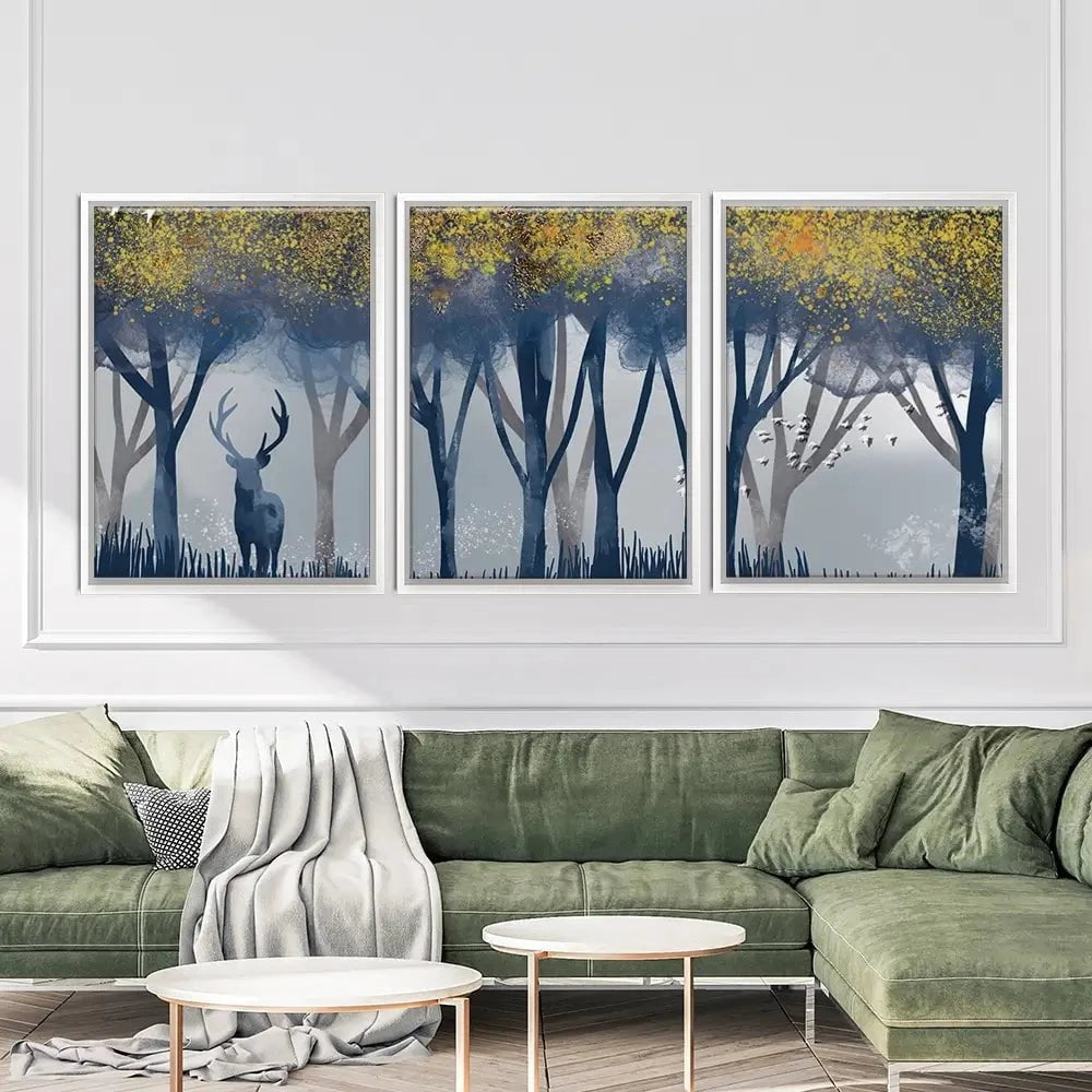 Deer In The Woods Trio Canvas Print Deer In The Woods Trio Canvas Print wall art product Independent