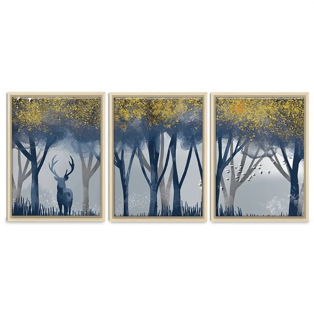 Deer In The Woods Trio Canvas Print Deer In The Woods Trio Canvas Print wall art product Independent