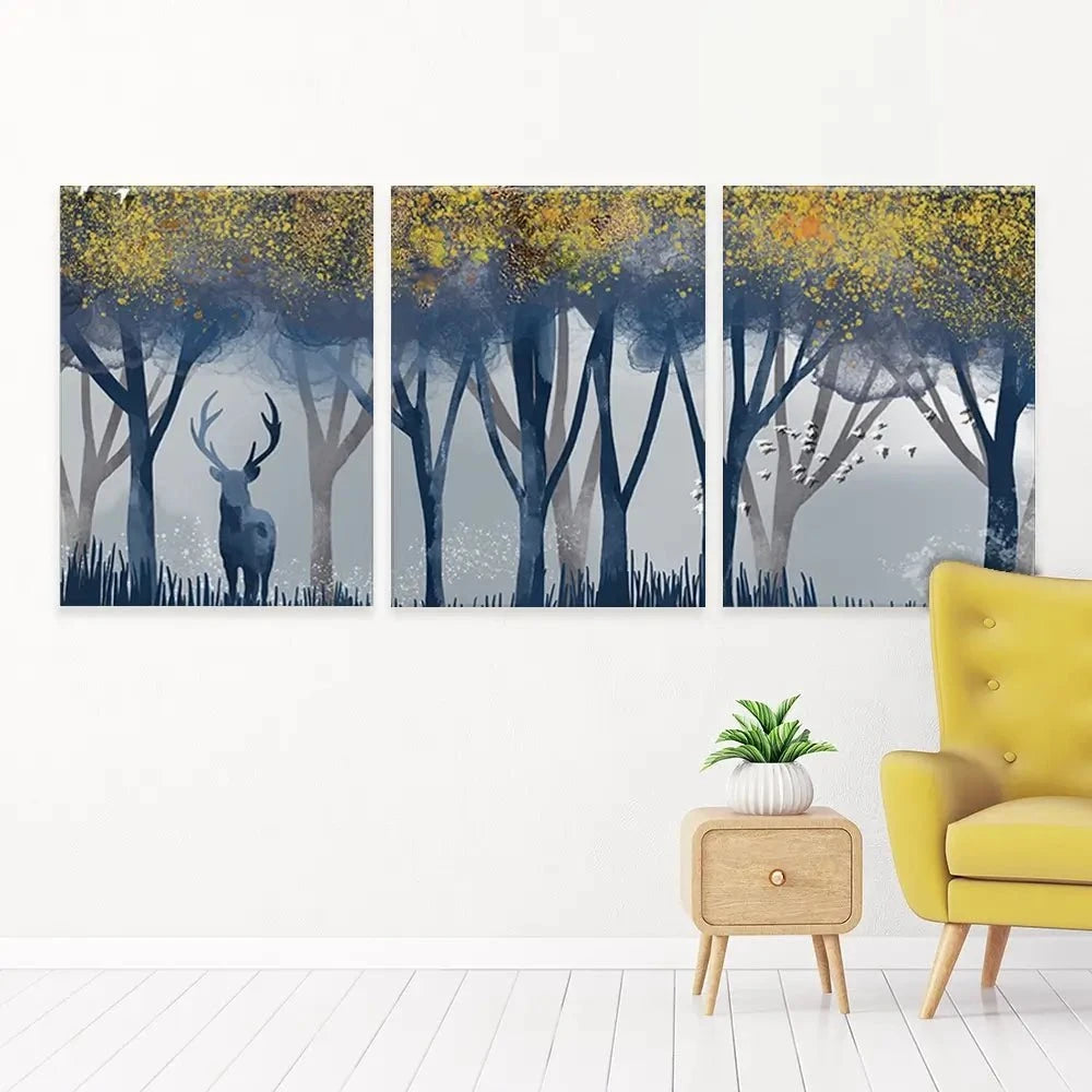 Deer In The Woods Trio Canvas Print Deer In The Woods Trio Canvas Print wall art product Independent