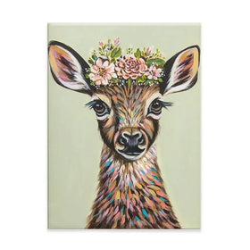 Deer With Flowers Canvas Print Deer With Flowers Canvas Print wall art product Carolee Vitaletti