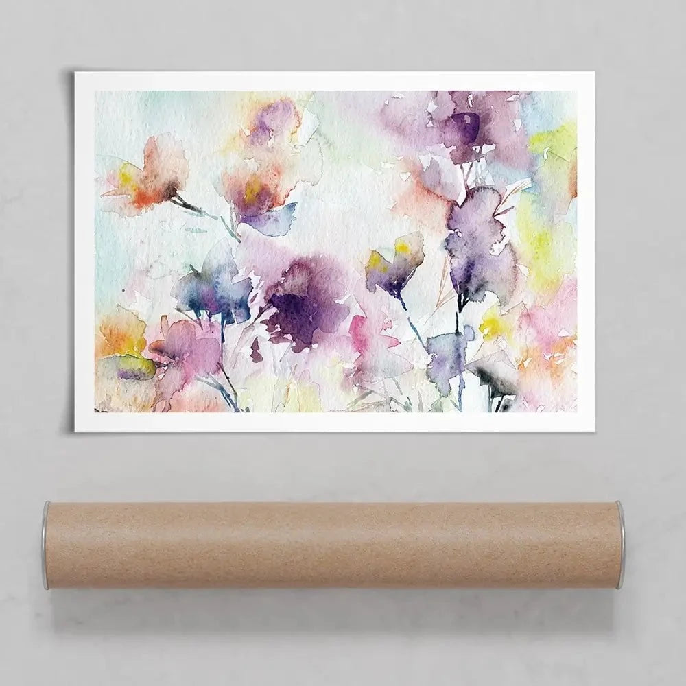 Delicate Floral Watercolour Art Print Delicate Floral Watercolour Art Print wall art product Oaurea / Shutterstock