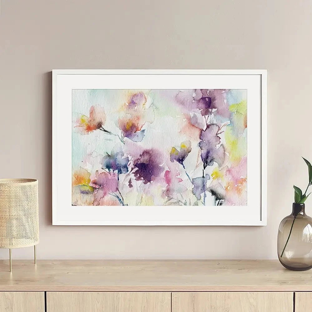 Delicate Floral Watercolour Framed Art Print Delicate Floral Watercolour Framed Art Print wall art product Oaurea / Shutterstock