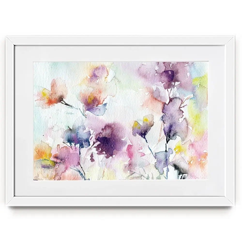 Delicate Floral Watercolour Framed Art Print Delicate Floral Watercolour Framed Art Print wall art product Oaurea / Shutterstock
