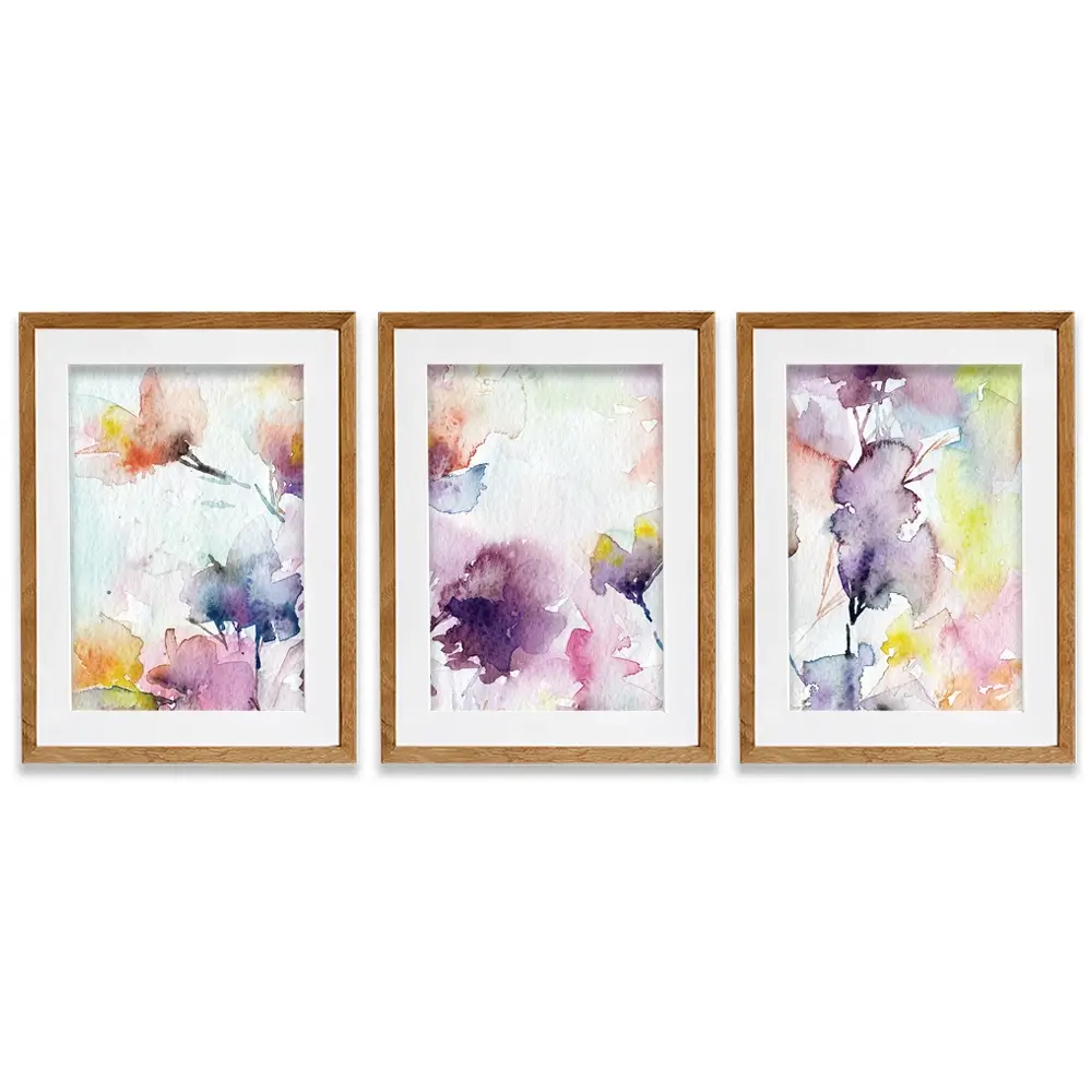 Delicate Floral Watercolour Framed Art Print Trio Delicate Floral Watercolour Framed Art Print Trio wall art product Oaurea / Shutterstock