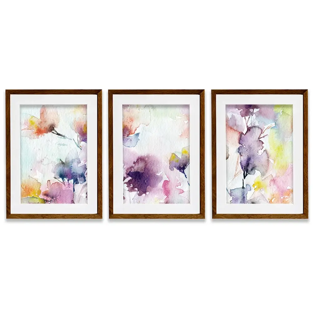 Delicate Floral Watercolour Framed Art Print Trio Delicate Floral Watercolour Framed Art Print Trio wall art product Oaurea / Shutterstock