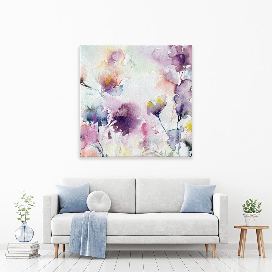 Delicate Floral Watercolour Square Canvas Print wall art product Oaurea / Shutterstock