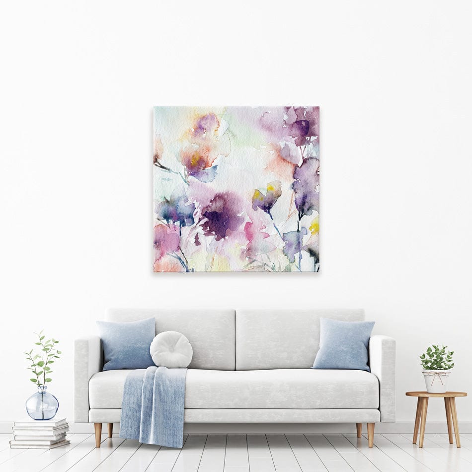 Delicate Floral Watercolour Square Canvas Print wall art product Oaurea / Shutterstock