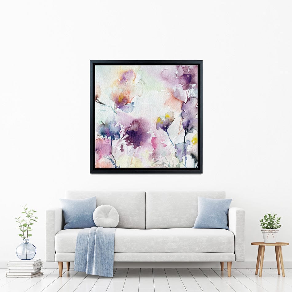 Delicate Floral Watercolour Square Canvas Print wall art product Oaurea / Shutterstock