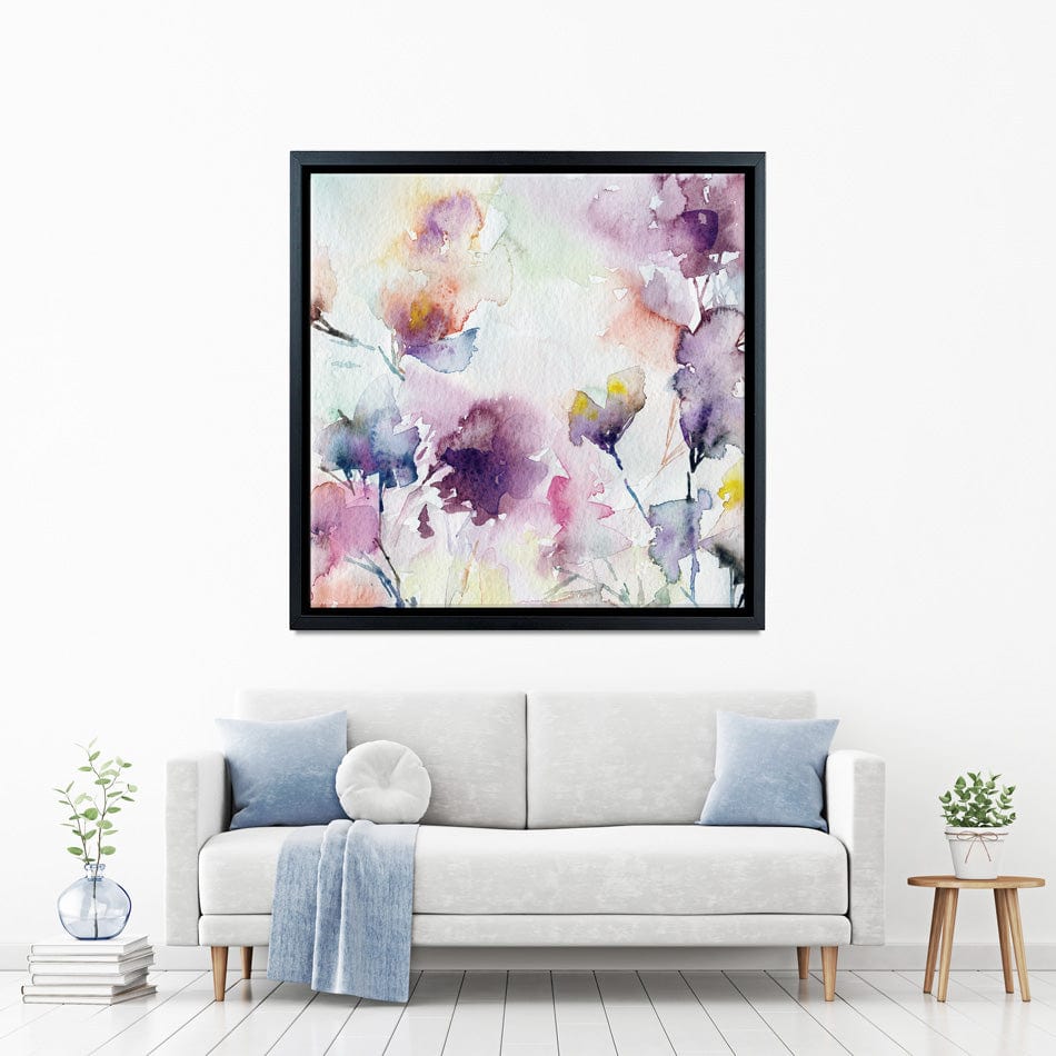 Delicate Floral Watercolour Square Canvas Print wall art product Oaurea / Shutterstock
