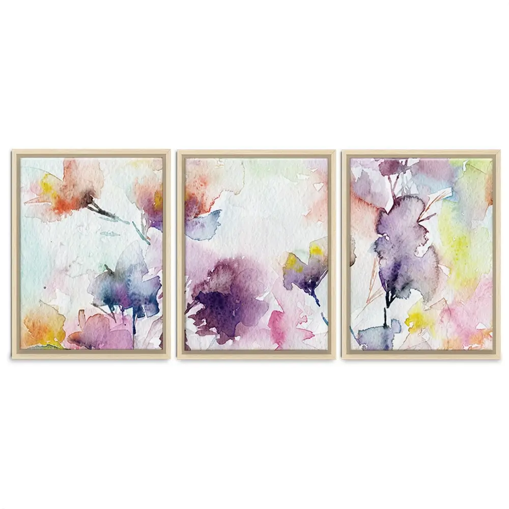 Delicate Floral Watercolour Trio Canvas Print Delicate Floral Watercolour Trio Canvas Print wall art product Oaurea / Shutterstock