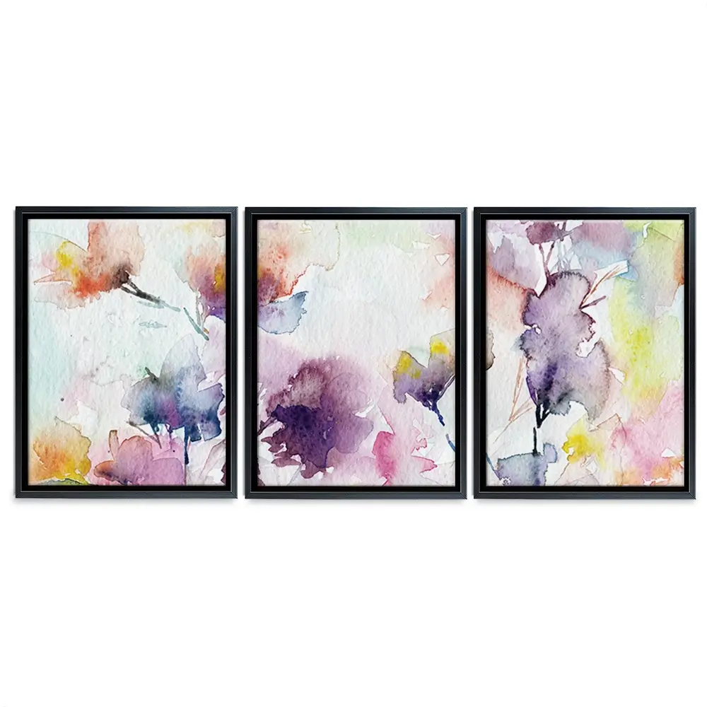 Delicate Floral Watercolour Trio Canvas Print Delicate Floral Watercolour Trio Canvas Print wall art product Oaurea / Shutterstock