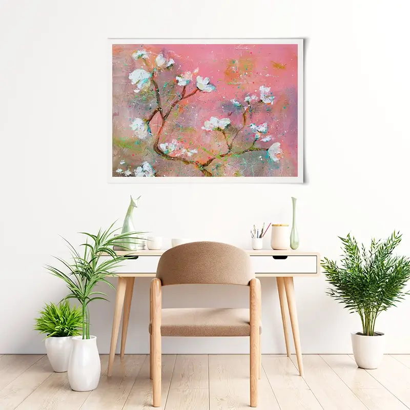 Delicate Pink Blossoms Art Print Delicate Pink Blossoms Art Print wall art product Studio Paint-Ing