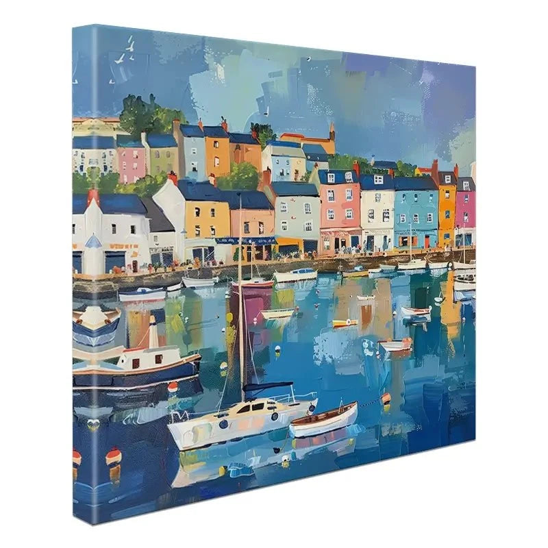 Devon Town Harbour Canvas Print Devon Town Harbour Canvas Print wall art product David Alexander Elder