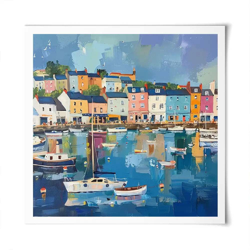 Devon Town Harbour Square Art Print Devon Town Harbour Square Art Print wall art product David Alexander Elder