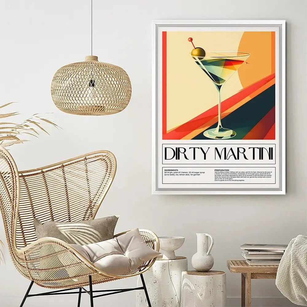Dirty Martini Recipe Canvas Print Dirty Martini Recipe Canvas Print wall art product Art Print Shop