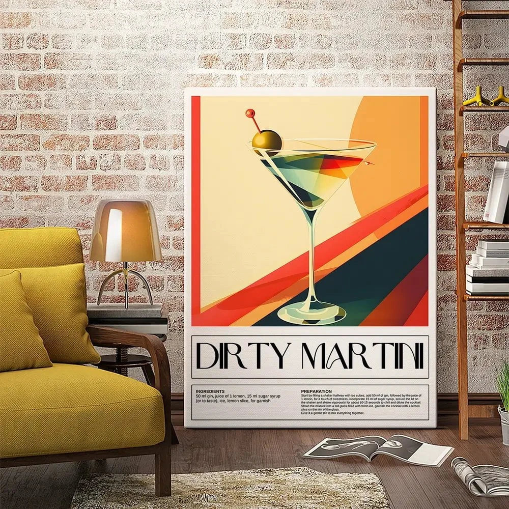 Dirty Martini Recipe Canvas Print Dirty Martini Recipe Canvas Print wall art product Art Print Shop