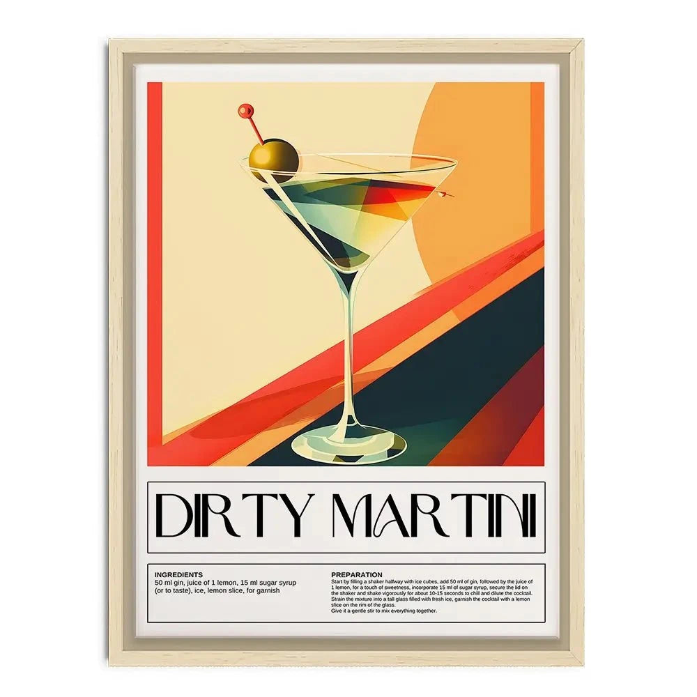 Dirty Martini Recipe Canvas Print Dirty Martini Recipe Canvas Print wall art product Art Print Shop