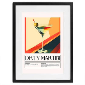 Dirty Martini Recipe Framed Art Print Dirty Martini Recipe Framed Art Print wall art product Art Print Shop