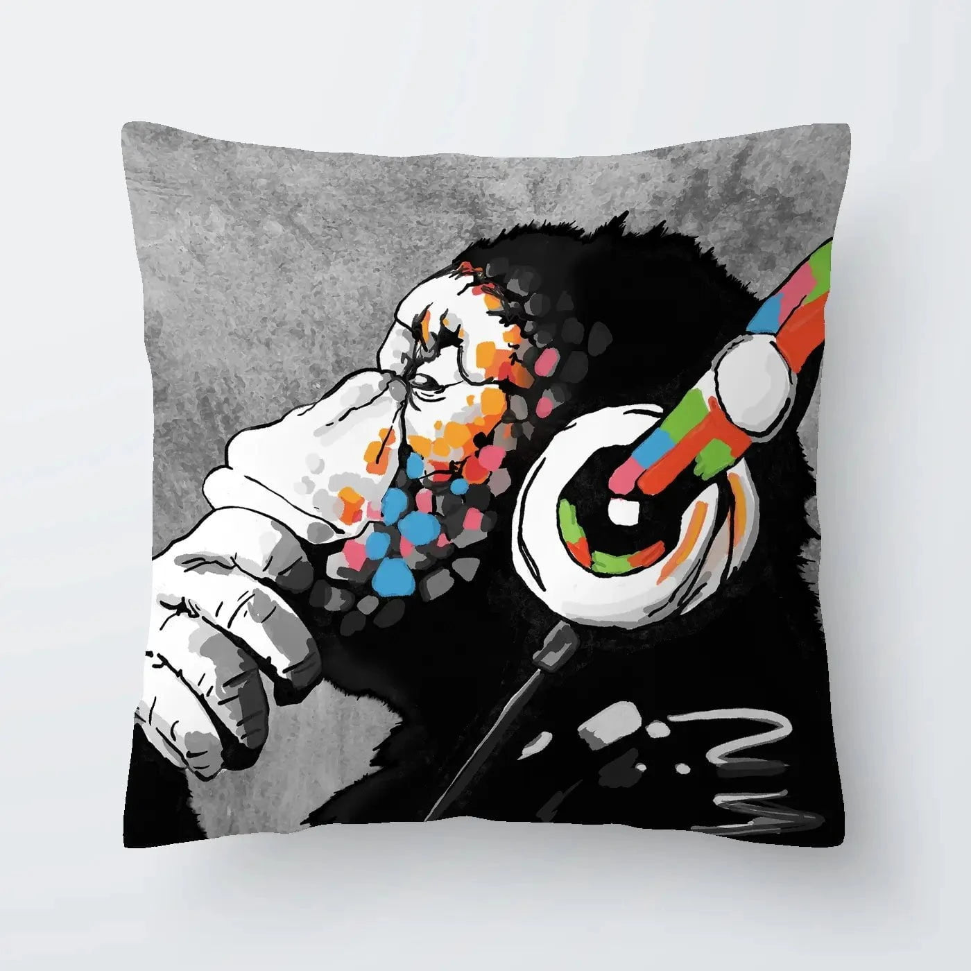 DJ Monkey Cushion DJ Monkey Cushion wall art product Banksy