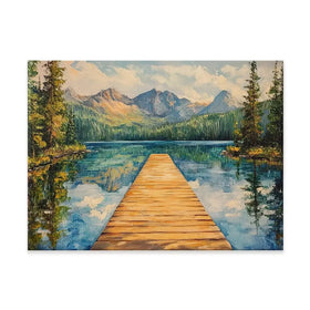 Dock In The Mountains Canvas Print Dock In The Mountains Canvas Print wall art product Petals Prints Design - Independent