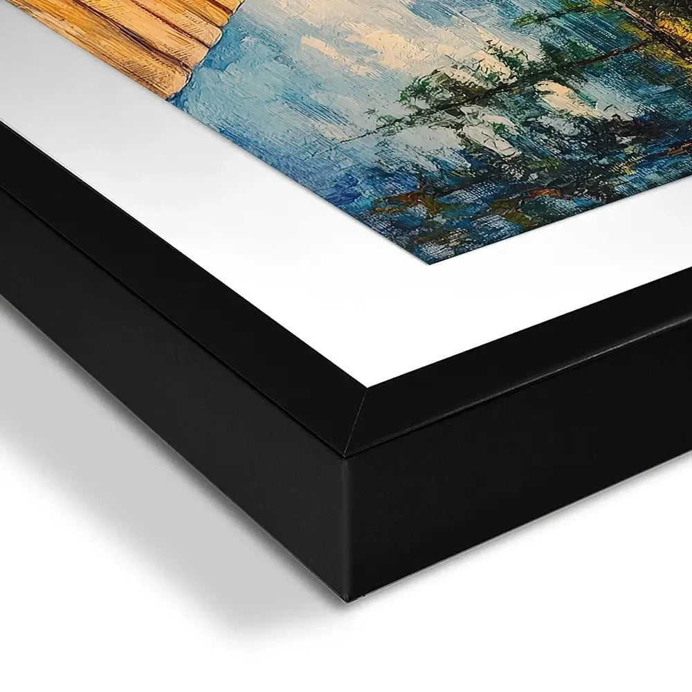 Dock In The Mountains Framed Art Print Dock In The Mountains Framed Art Print wall art product Petals Prints Design - Independent