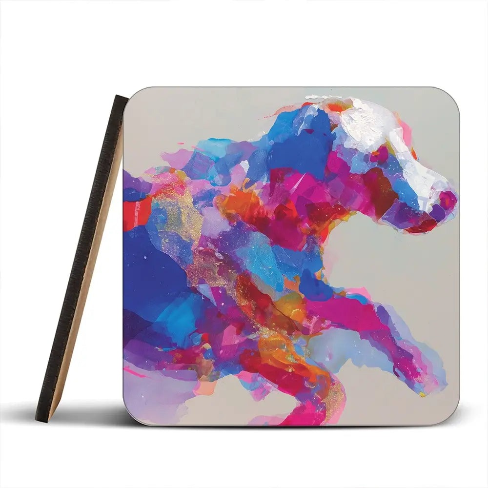 Dog In Full Stride Coaster Set Dog In Full Stride Coaster Set wall art product Chromatic Storm Studio