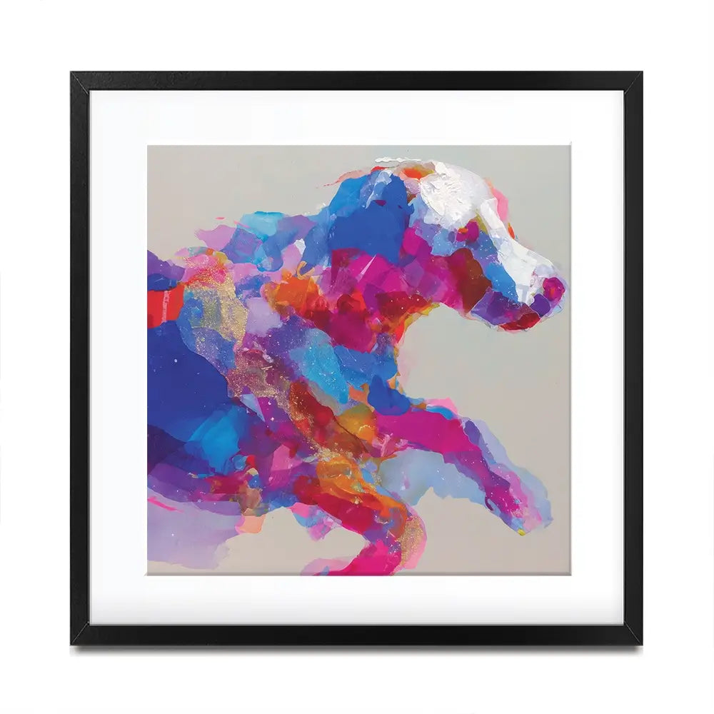 Dog In Full Stride Square Framed Art Print Dog In Full Stride Square Framed Art Print wall art product Chromatic Storm Studio