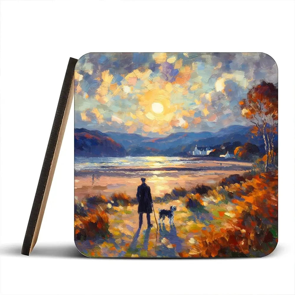 Dog Walker Coaster Set Rainbow Soul Tree Coaster Set | Rainbow Soul Tree Art Coasters wall art product David Alexander Elder