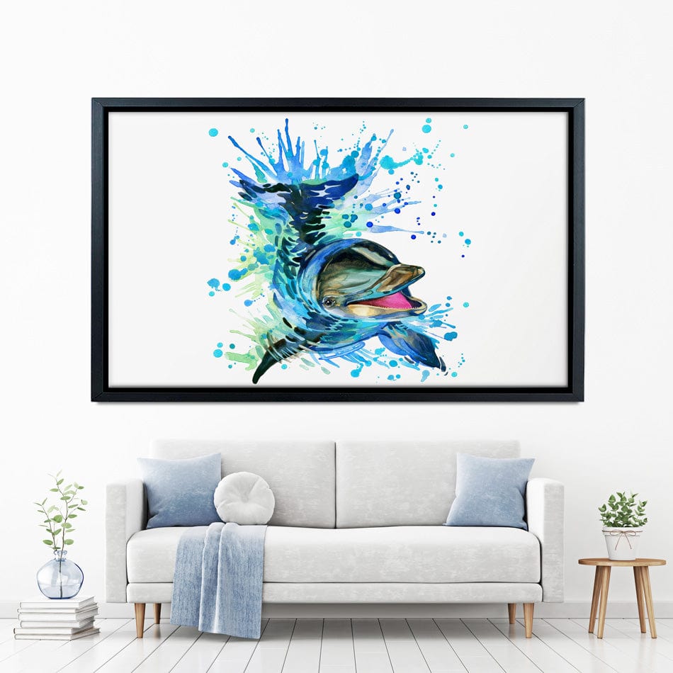 Dolphin Splash Canvas Print wall art product Faenkova Elena / Shutterstock