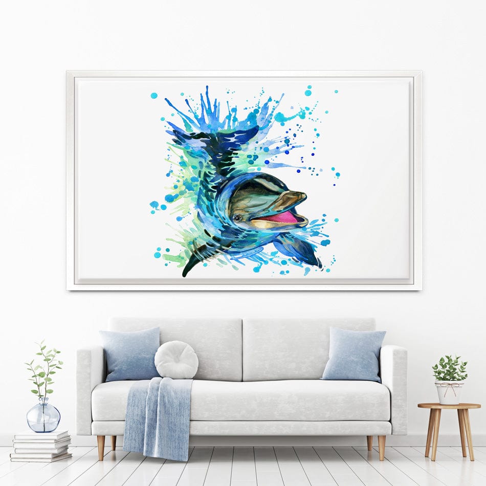 Dolphin Splash Canvas Print wall art product Faenkova Elena / Shutterstock