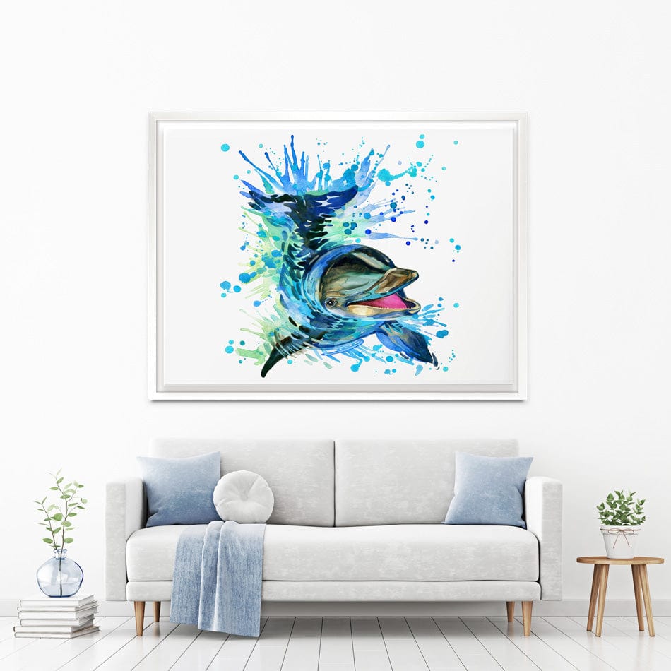 Dolphin Splash Canvas Print wall art product Faenkova Elena / Shutterstock