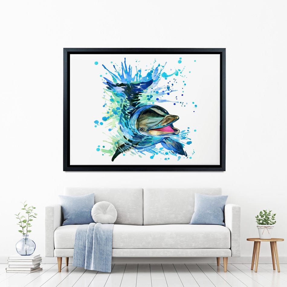 Dolphin Splash Canvas Print wall art product Faenkova Elena / Shutterstock