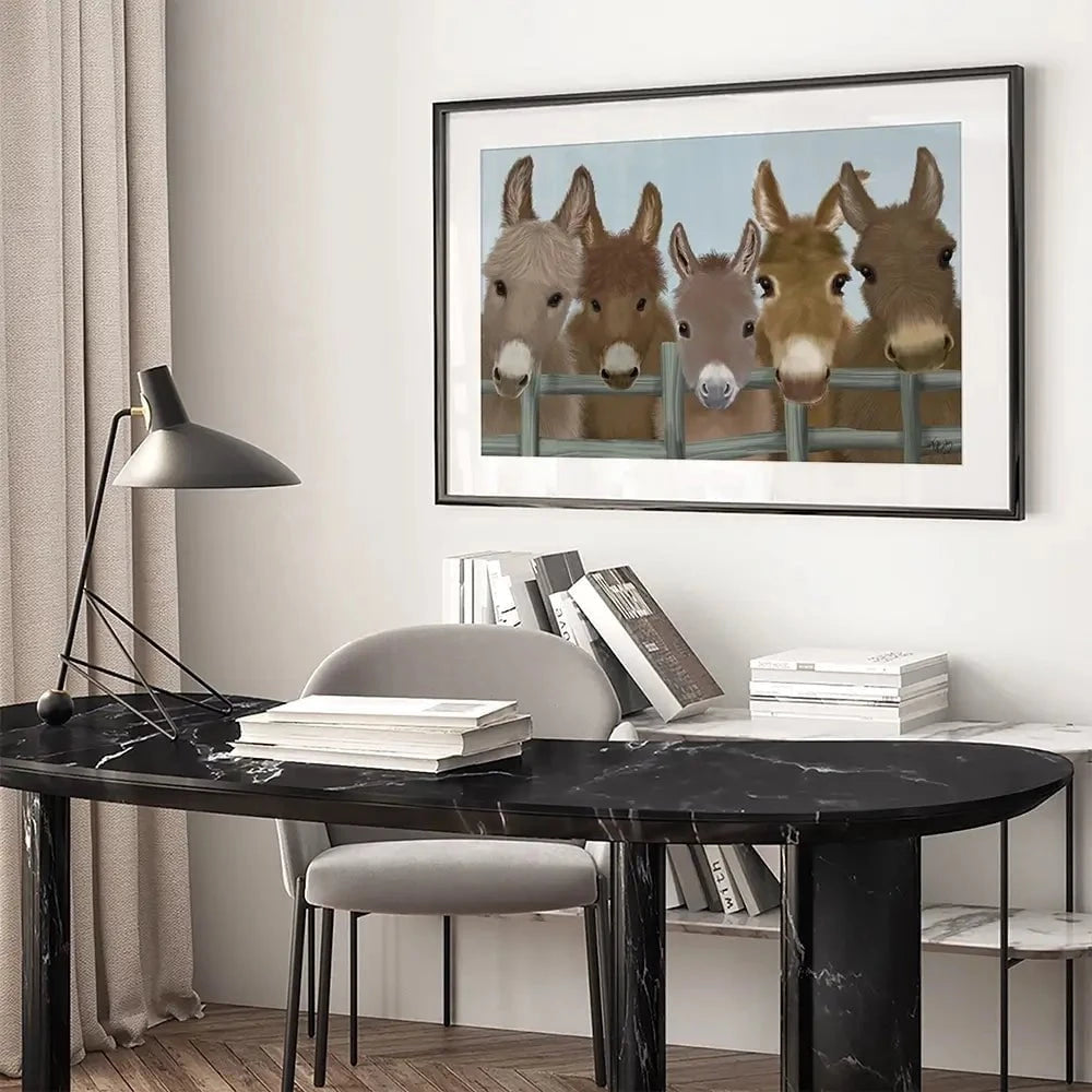 Donkey Herd Framed Art Print Donkey Herd Framed Art Print wall art product Fab Funky