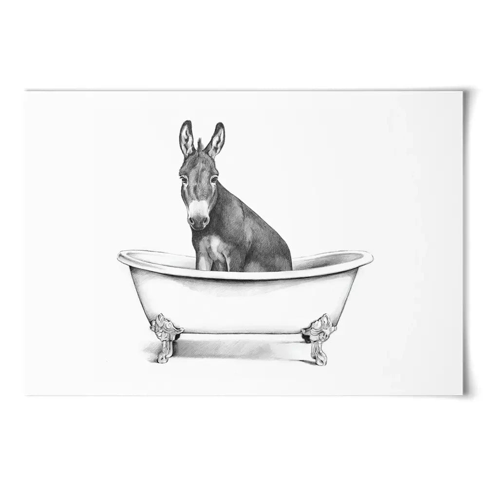 Donkey In A Bathtub Art Print Donkey In A Bathtub Art Print wall art product Victoria Borges