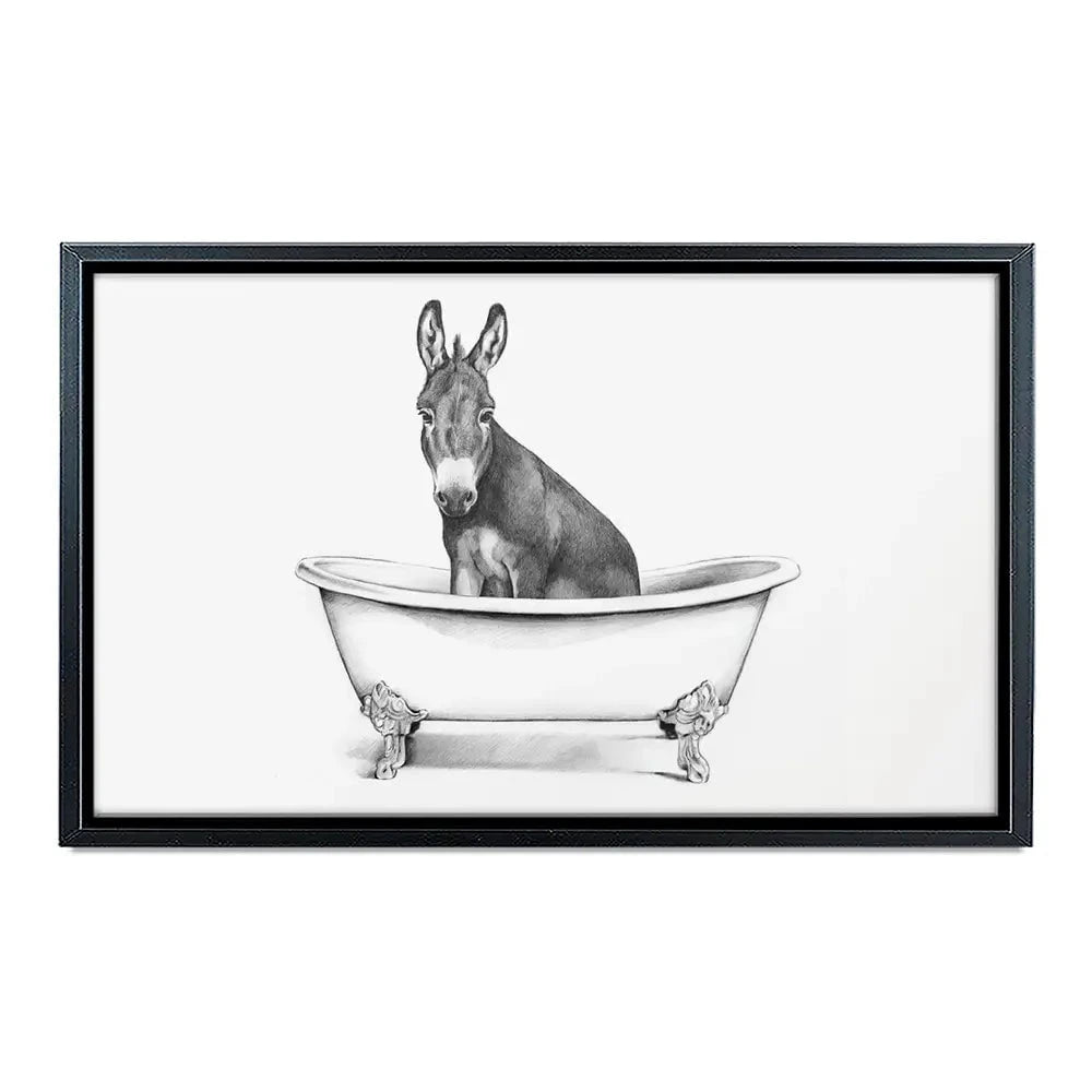 Donkey In A Bathtub Canvas Print Donkey In A Bathtub Canvas Print wall art product Victoria Borges