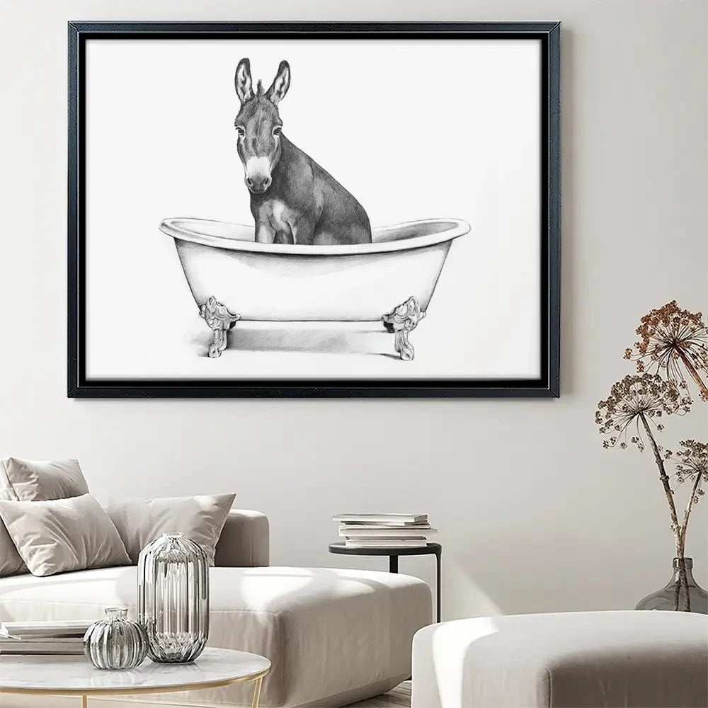 Donkey In A Bathtub Canvas Print Donkey In A Bathtub Canvas Print wall art product Victoria Borges