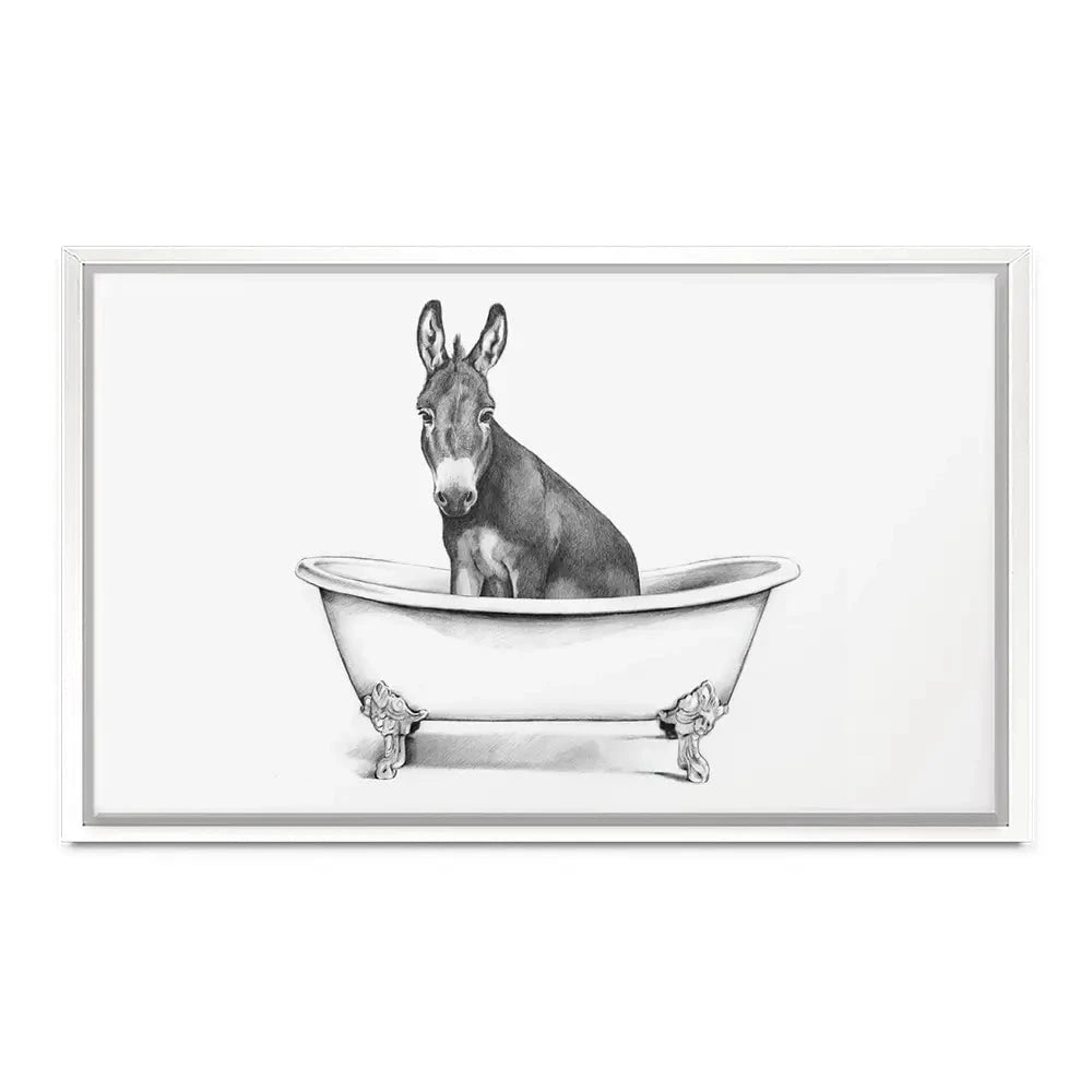Donkey In A Bathtub Canvas Print Donkey In A Bathtub Canvas Print wall art product Victoria Borges