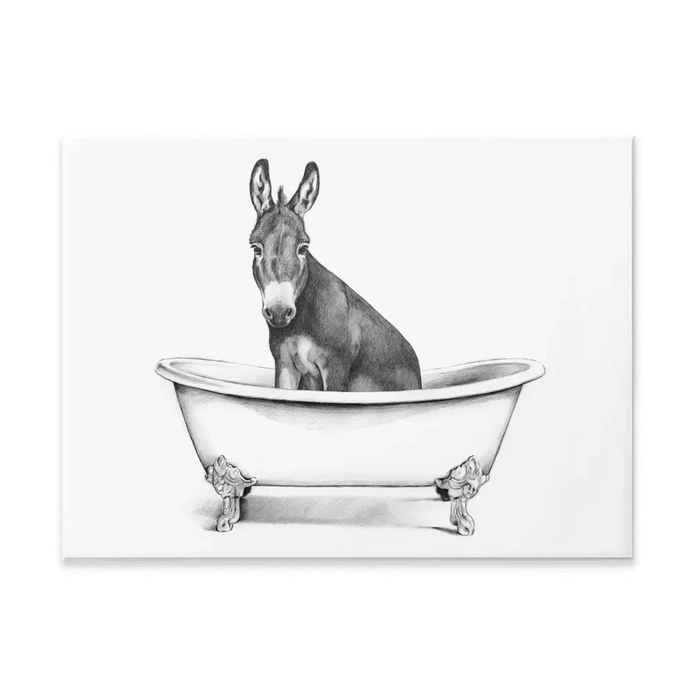 Donkey In A Bathtub Canvas Print Donkey In A Bathtub Canvas Print wall art product Victoria Borges