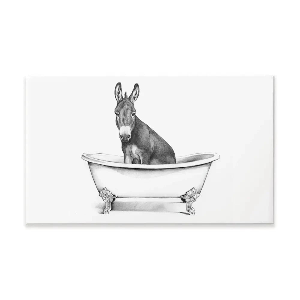 Donkey In A Bathtub Canvas Print Donkey In A Bathtub Canvas Print wall art product Victoria Borges