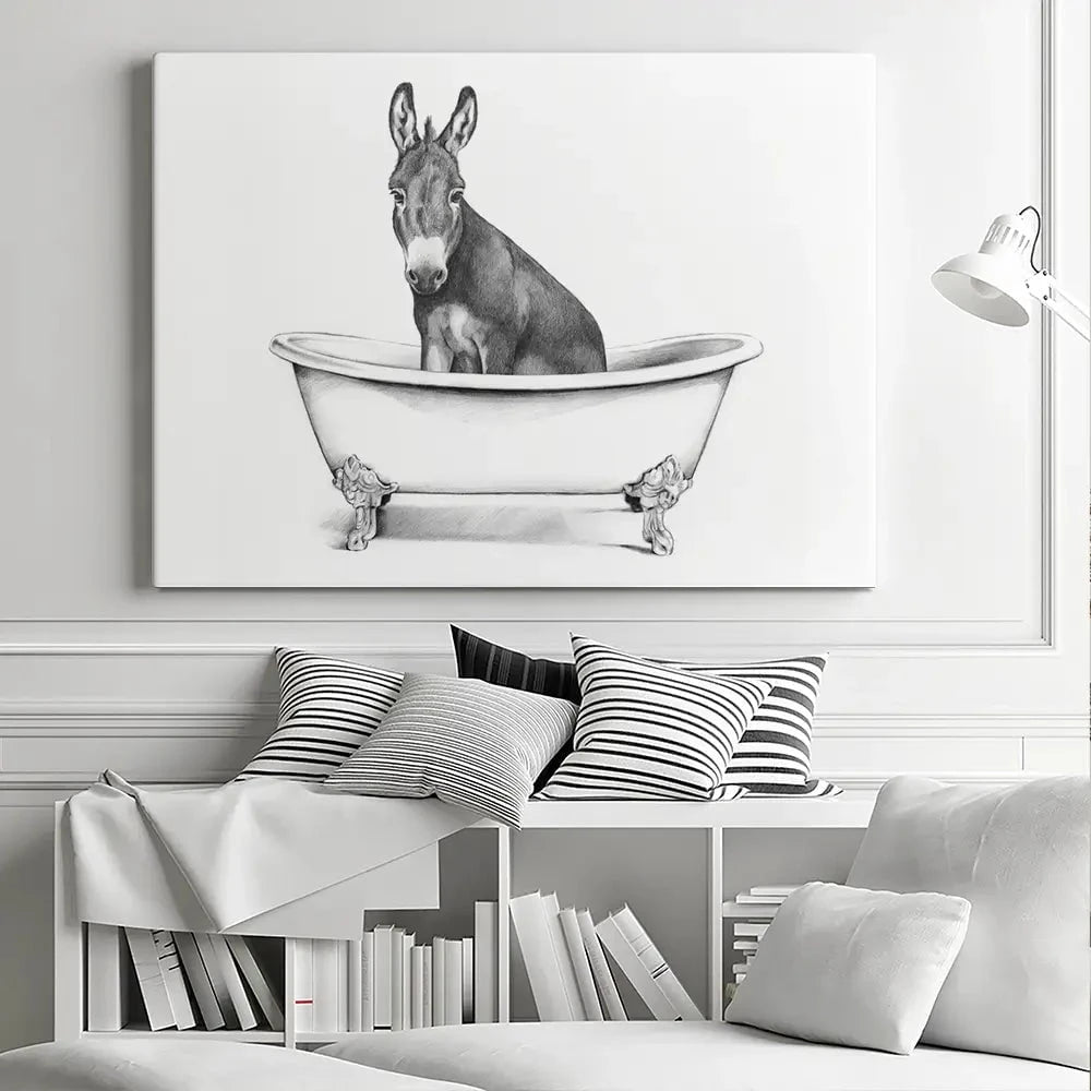 Donkey In A Bathtub Canvas Print Donkey In A Bathtub Canvas Print wall art product Victoria Borges