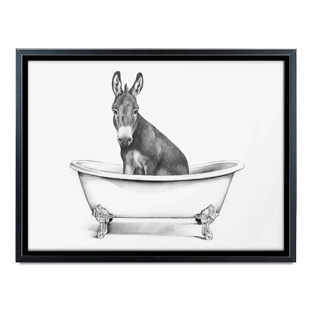 Donkey In A Bathtub Canvas Print Donkey In A Bathtub Canvas Print wall art product Victoria Borges
