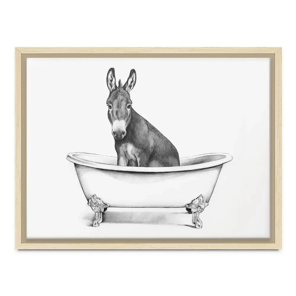 Donkey In A Bathtub Canvas Print Donkey In A Bathtub Canvas Print wall art product Victoria Borges