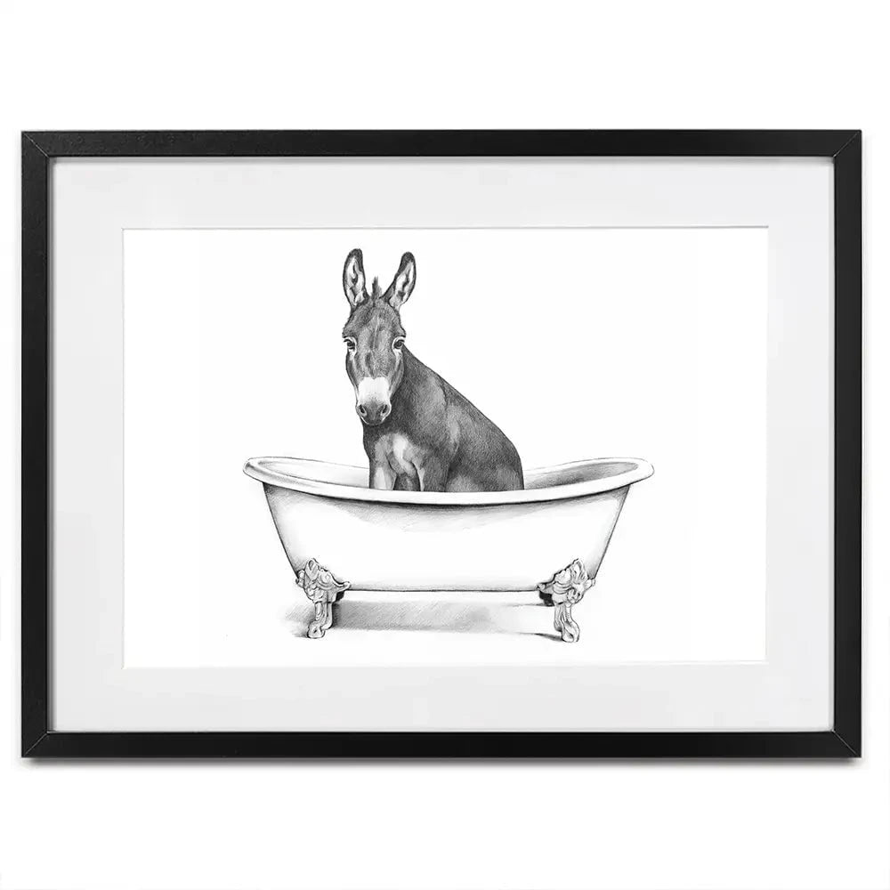 Donkey In A Bathtub Framed Art Print Donkey In A Bathtub Framed Art Print wall art product Victoria Borges