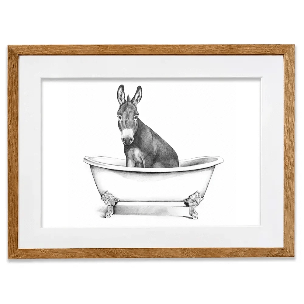 Donkey In A Bathtub Framed Art Print Donkey In A Bathtub Framed Art Print wall art product Victoria Borges